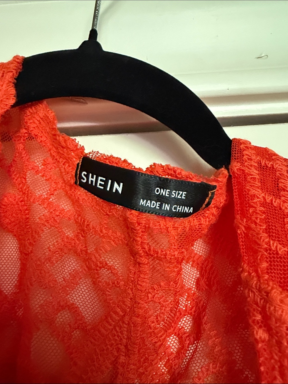 SHEIN Orange Lace Crochet Kimono - Picture 2 of 3
